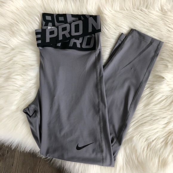 NWT Nike Pro Crossover Band Grey 7/8 Crop - Picture 2 of 5